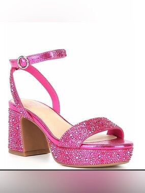 Fuchsia Embellished girls Slide Sandals
